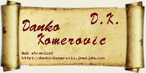Danko Komerović vizit kartica